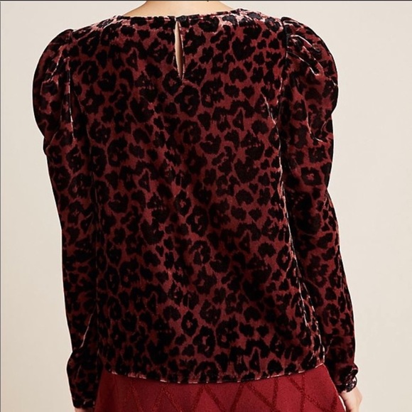 Anthropologie Dolan Charley Leopard Velvet Top - Picture 3 of 6